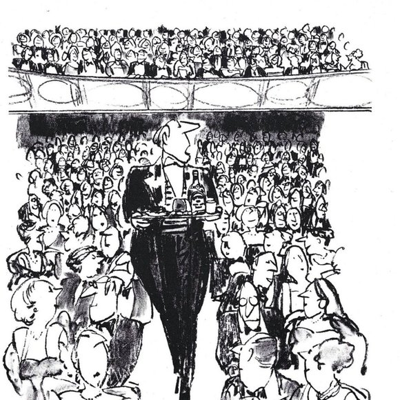 Chivas Regal Scotch Whiskey Drawing Weber 1980s Vintage Print Ad 9 in Theater - Picture 2 of 4